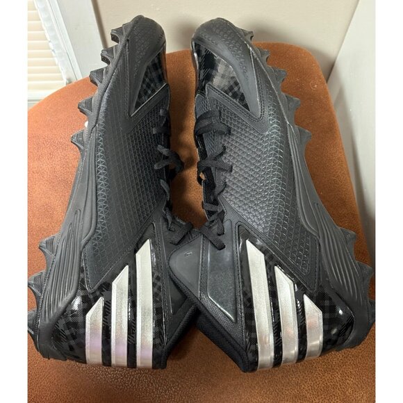 Adidas Men's Football Cleats Iron-Skin High Top Black & Silver Big Size US 16 - Picture 9 of 12